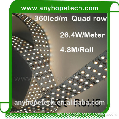 High power High quality 138.24w per roll full color four row 24v led flexible strip light